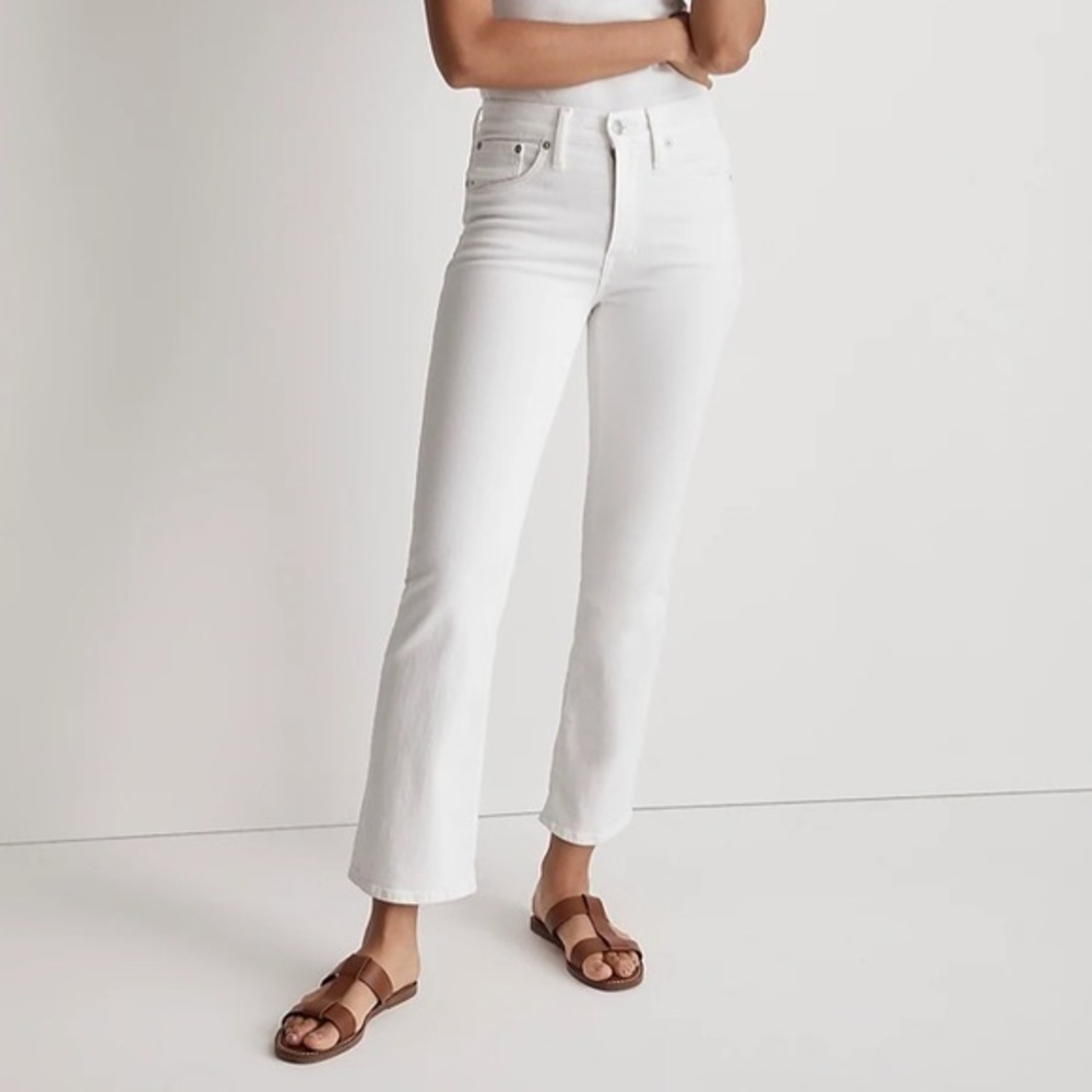 NWT Madewell Mid-Rise Kick Out Crop in White size 24 tall